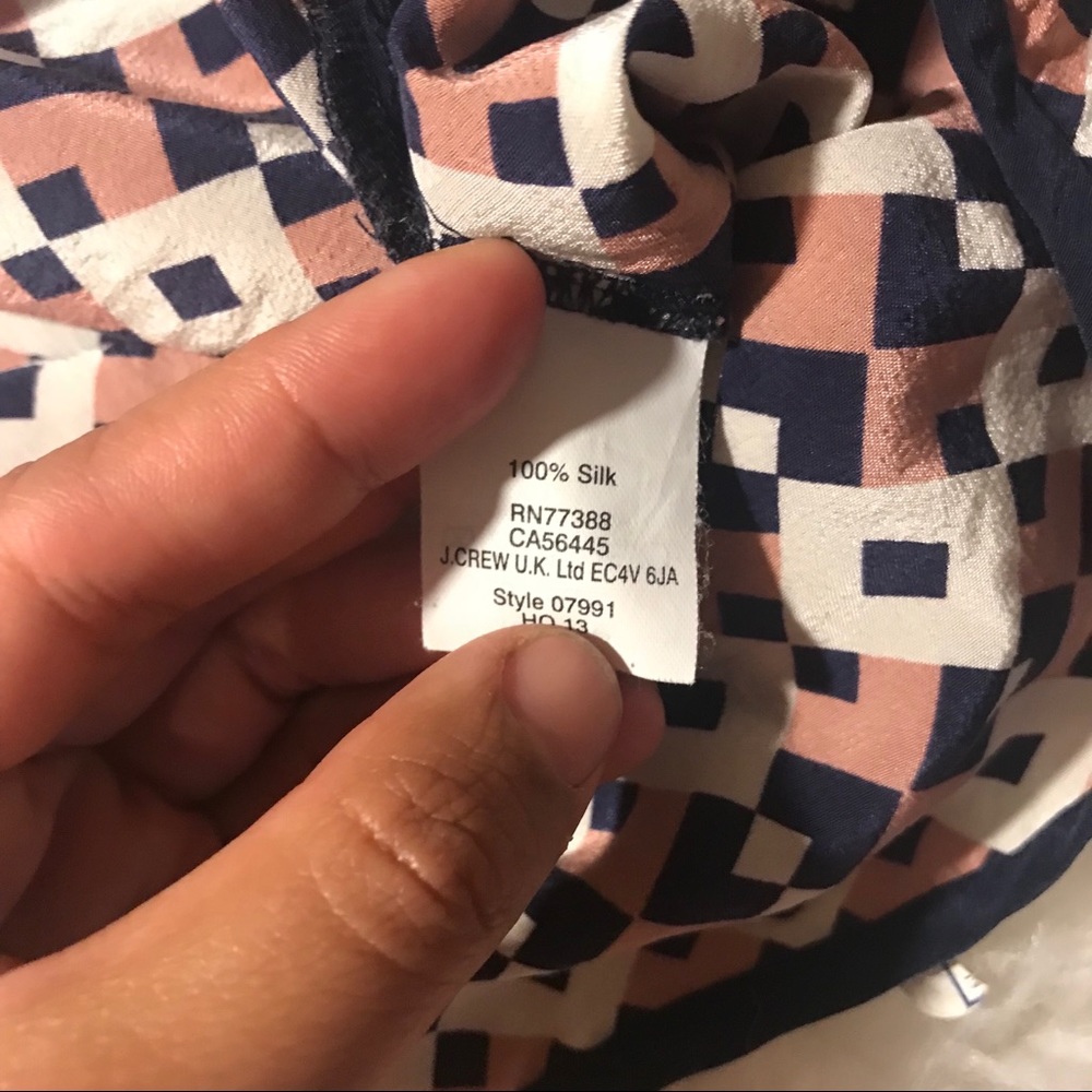 J.Crew Tipped Silk Tee in Diamond Tile - Picture 6 of 6